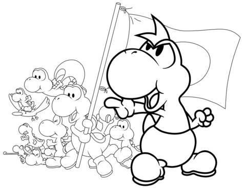 Yoshi Is Born To Be Leader Coloring Page